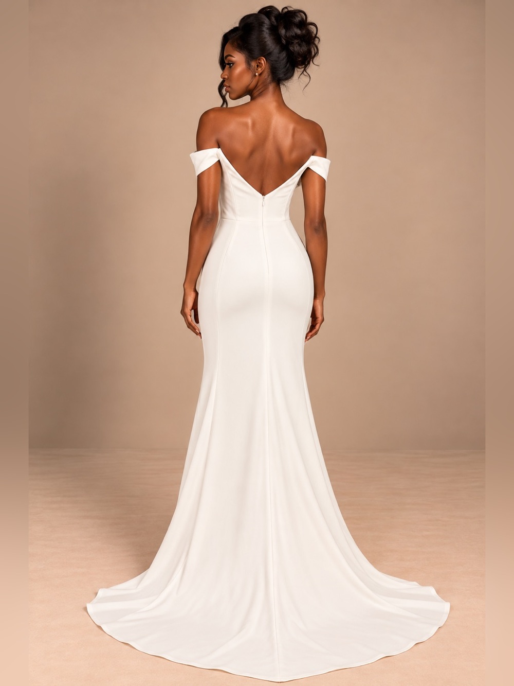 NWT-Idyllic Perfection White Plunge Sleeveless Mermaid Maxi Dress - Picture 3 of 15